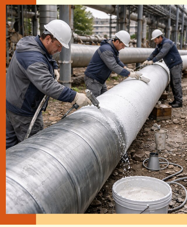 Утепление теплотрассы жидкой теплоизоляцией в Нефтеюганске